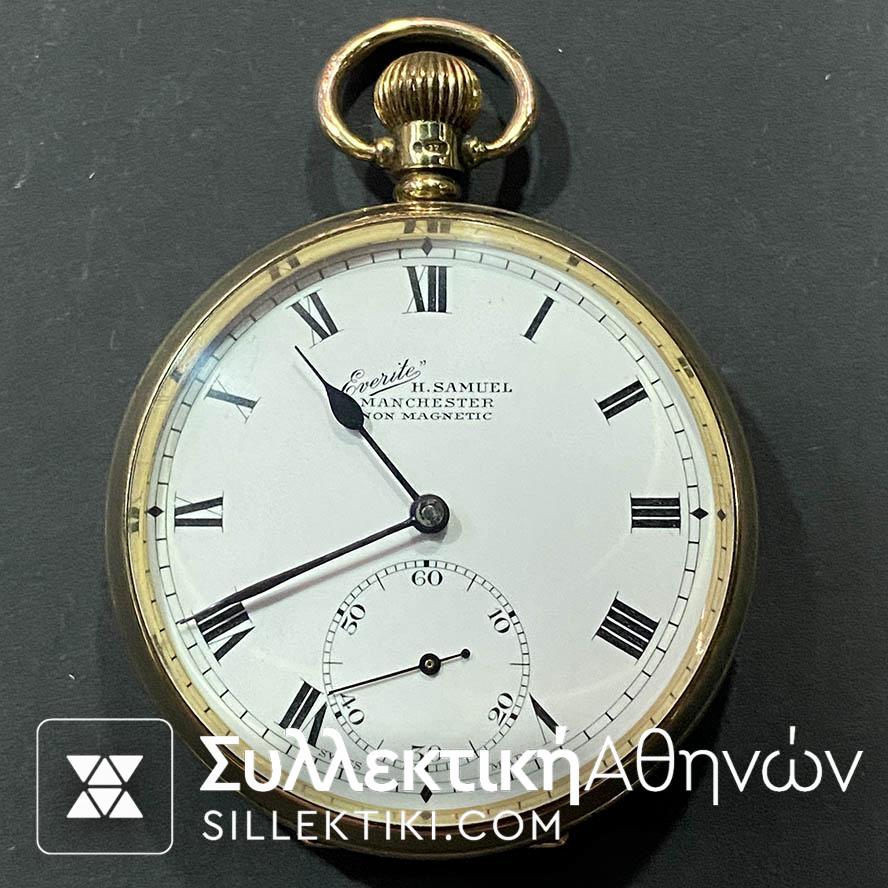 Ολόχρυσο Ρολόι Τσέπης Everite H. Samuel σε λειτουργία